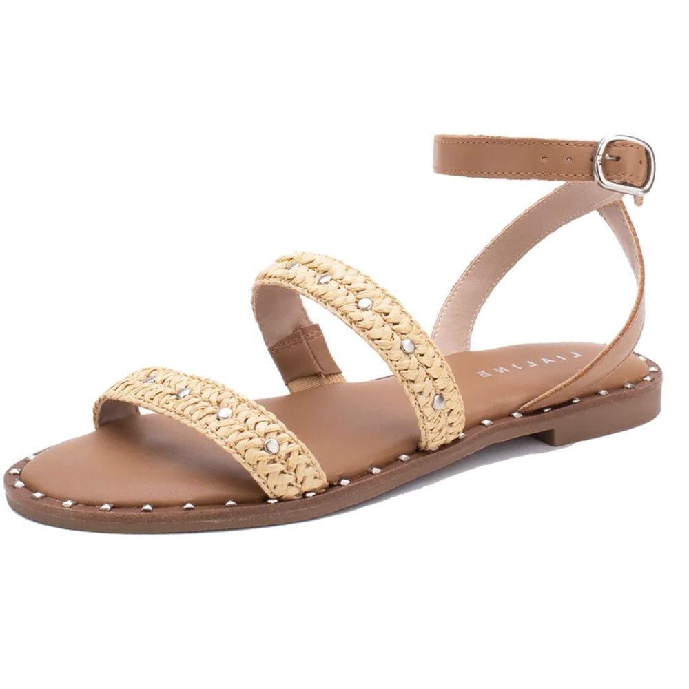 Sandália Feminina Rasteira Charllote Palha Elegant Lia Line