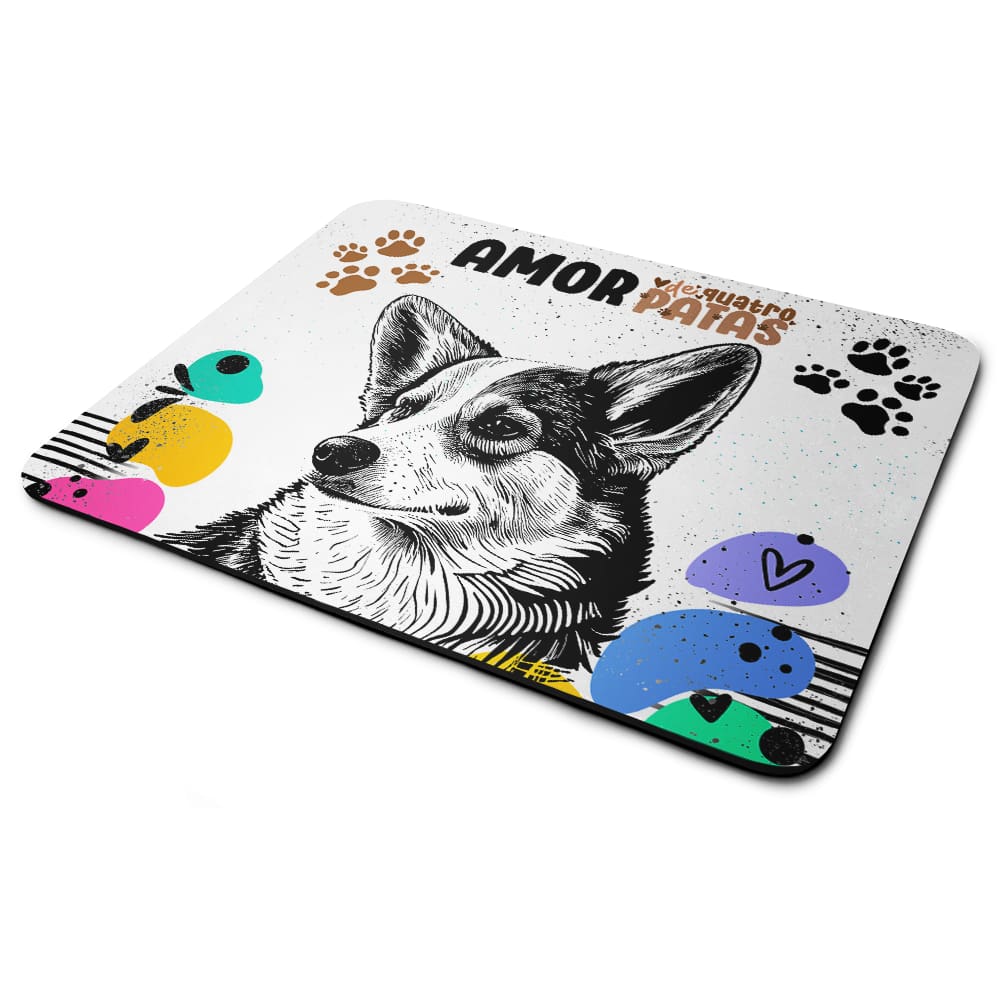 Mouse Pad Amor de quatro patas - Cachorro Corgi