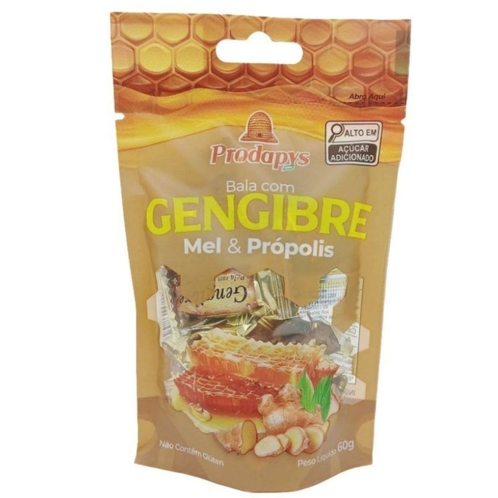 Bala com Gengibre e Mel & Própolis 60g - Prodapys