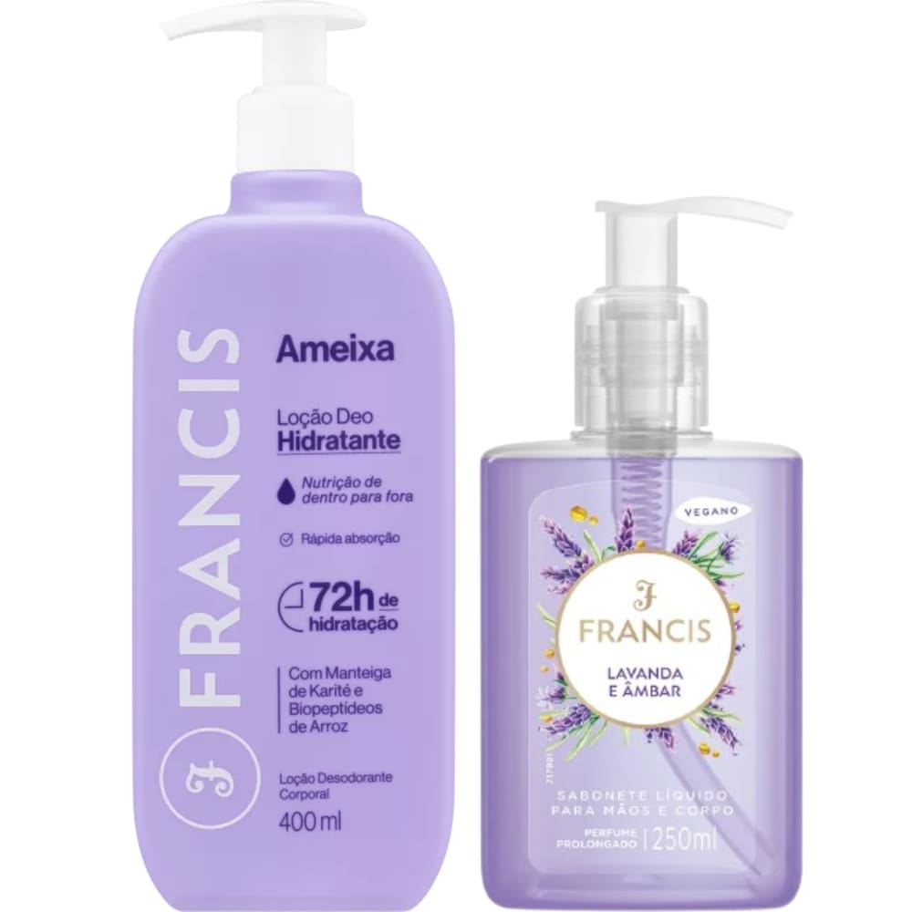 Sabonete Líquido Lavanda e Âmbar + Hidratante Francis Ameixa Lilás