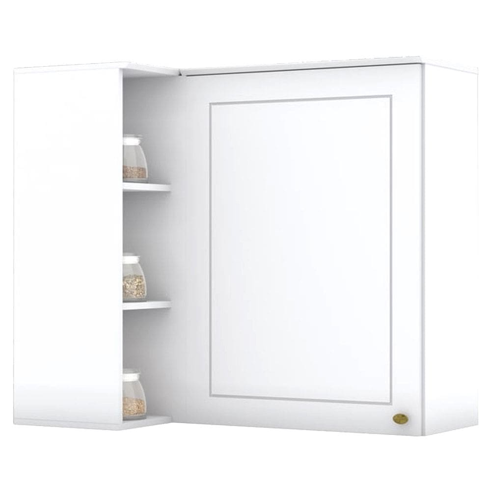 Armario Aereo Canto Reto 1P MDF 94x54 cm Americana C359 Branco Henn