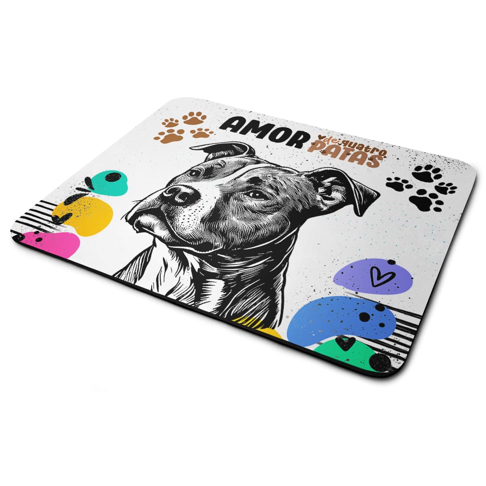 Mouse Pad Amor de quatro patas - Cachorro Pitbull