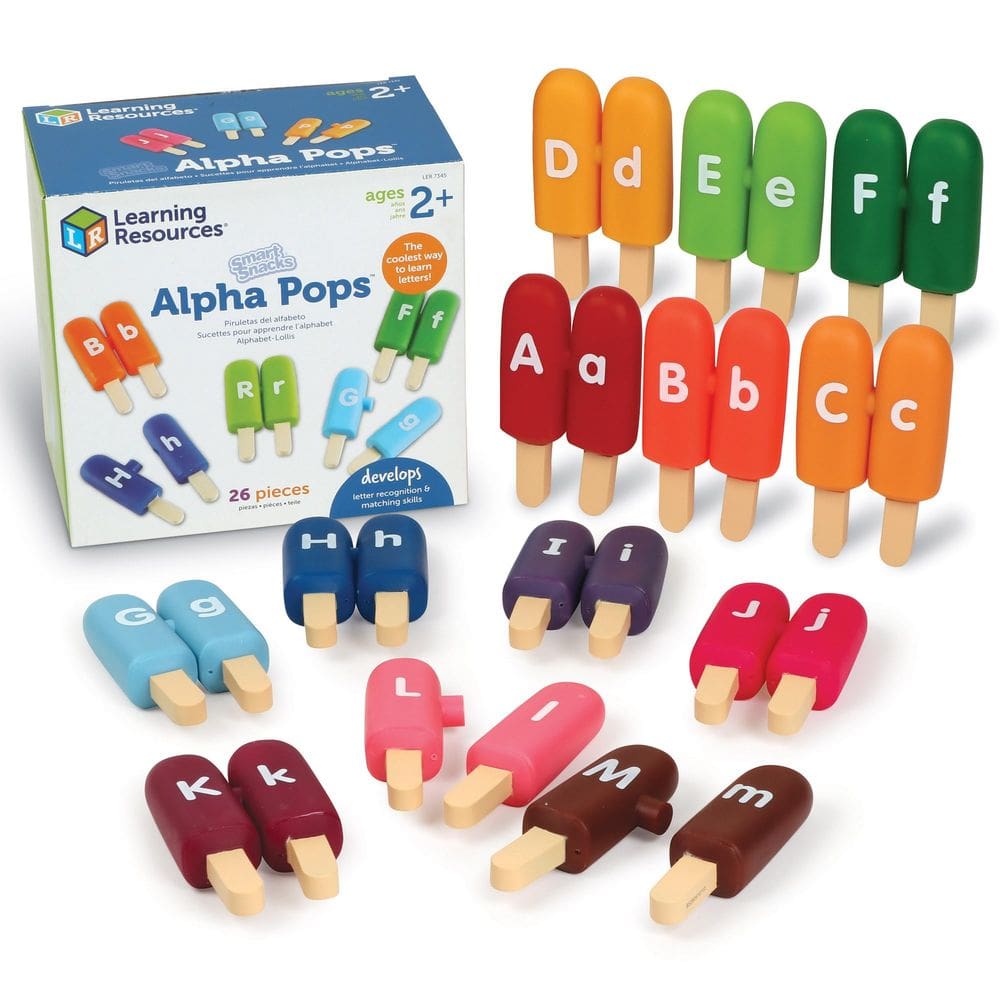 Recursos de aprendizagem de brinquedos Smart Snacks Alpha Pops 26 peças