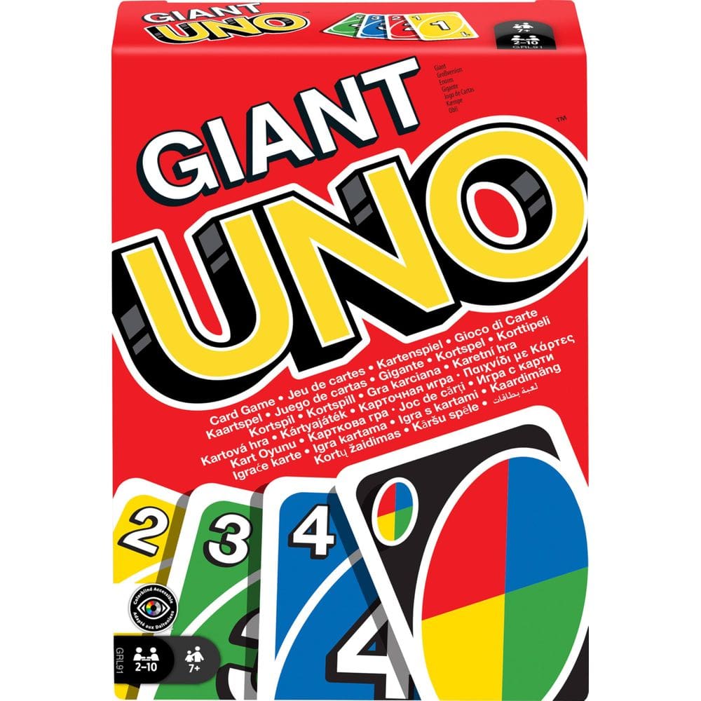 Jogo de cartas Mattel Games UNO Giant 7+ Years com 108 cartas