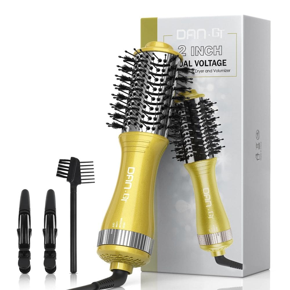 Escova de secador de cabelo DAN Technology Compact 25cm de dupla voltagem