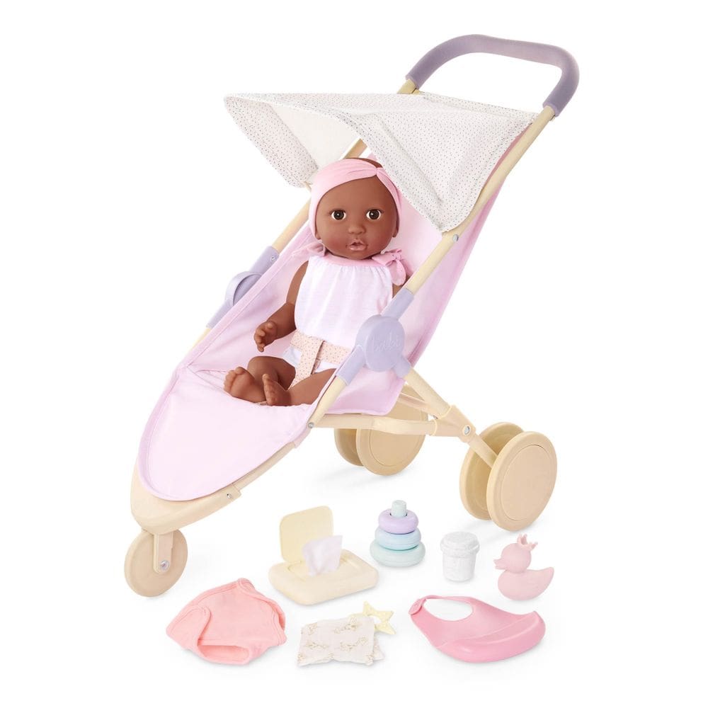 Baby Doll Lullababy Realistic 35 cm com conjunto de fraldas e carrinho