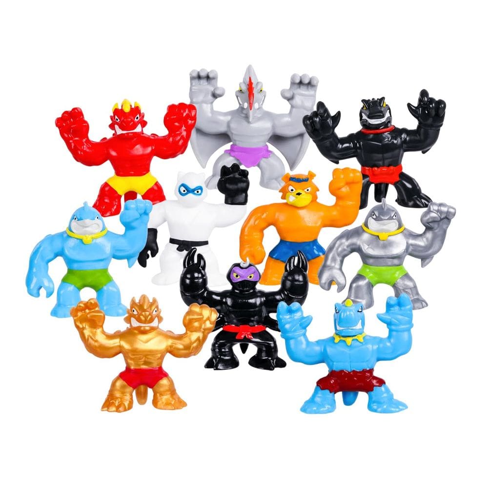 Pacote Toy Heroes of Goo Jit Zu Minis Mega 10 com 3 Mini Dino