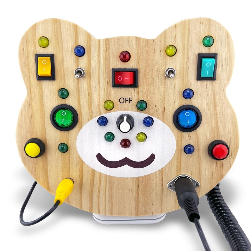 Montessori Busy Board Svitbag Toddler com luzes e botões
