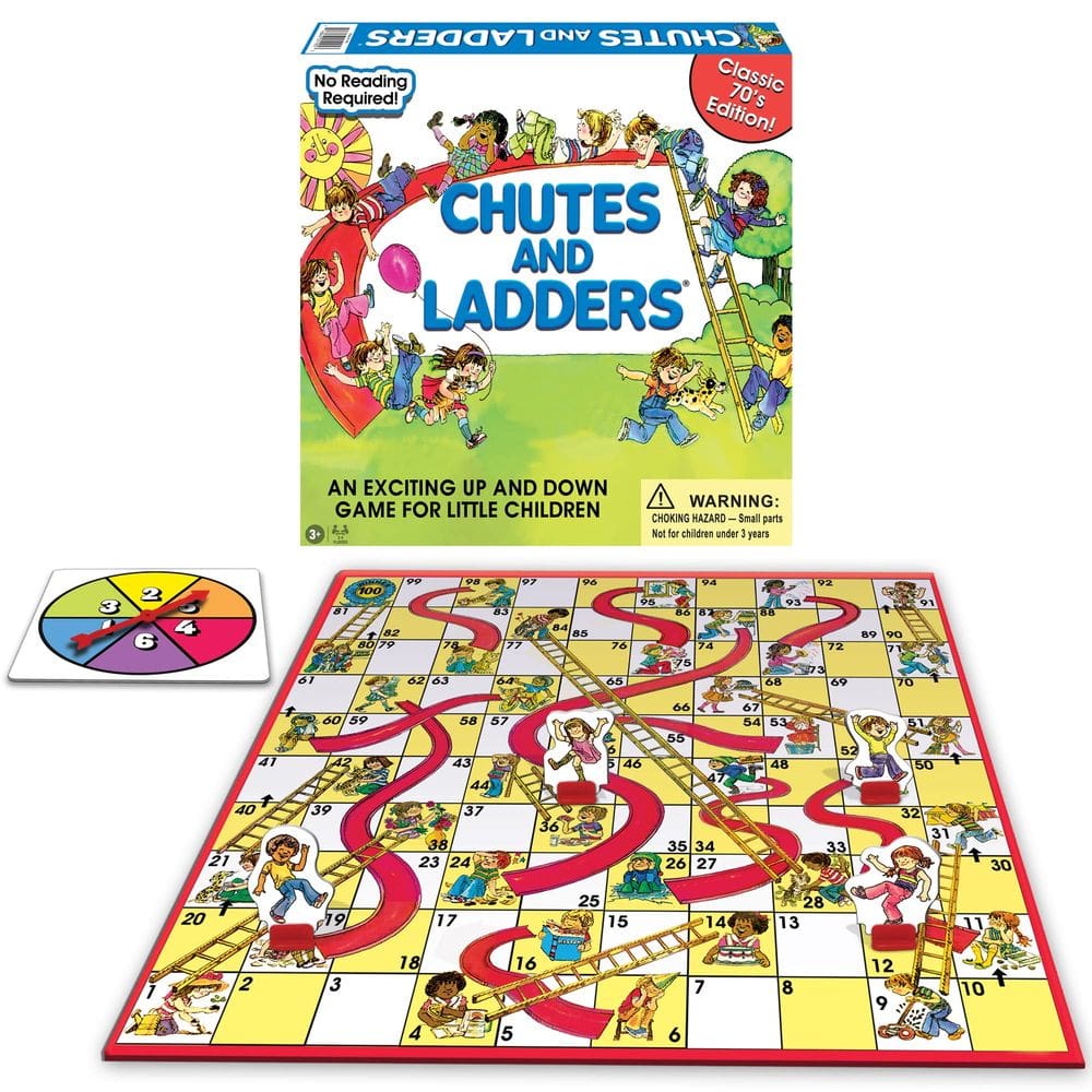 Jogo de tabuleiro Winning Moves Classic Chutes And Ladders 1970