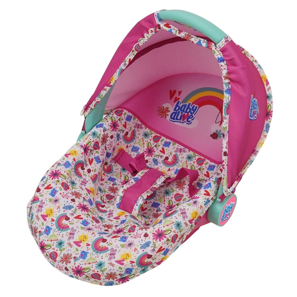 Assento de carro Doll Baby Alive Deluxe 3 em 1 rosa e arco-íris 18