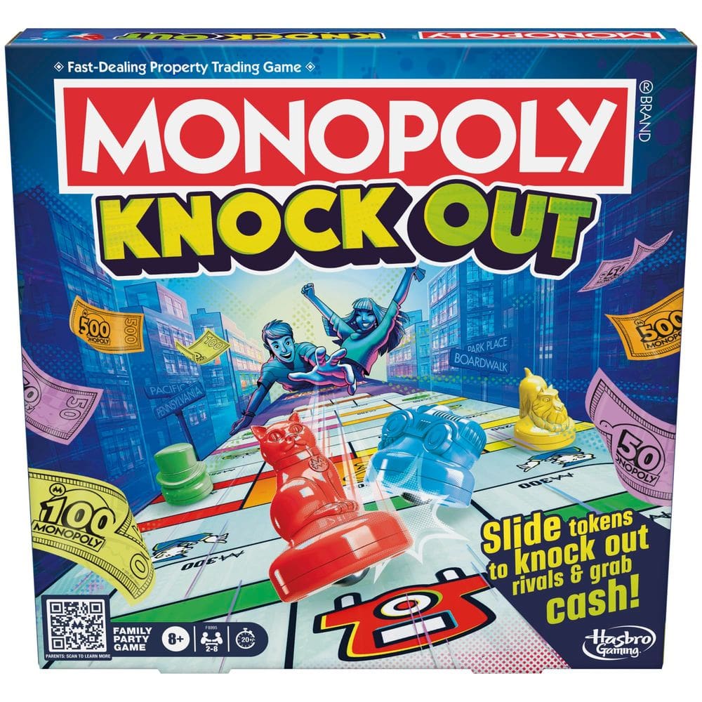 Jogo de Tabuleiro Monopoly Knockout Family Party Kids 8+ Years