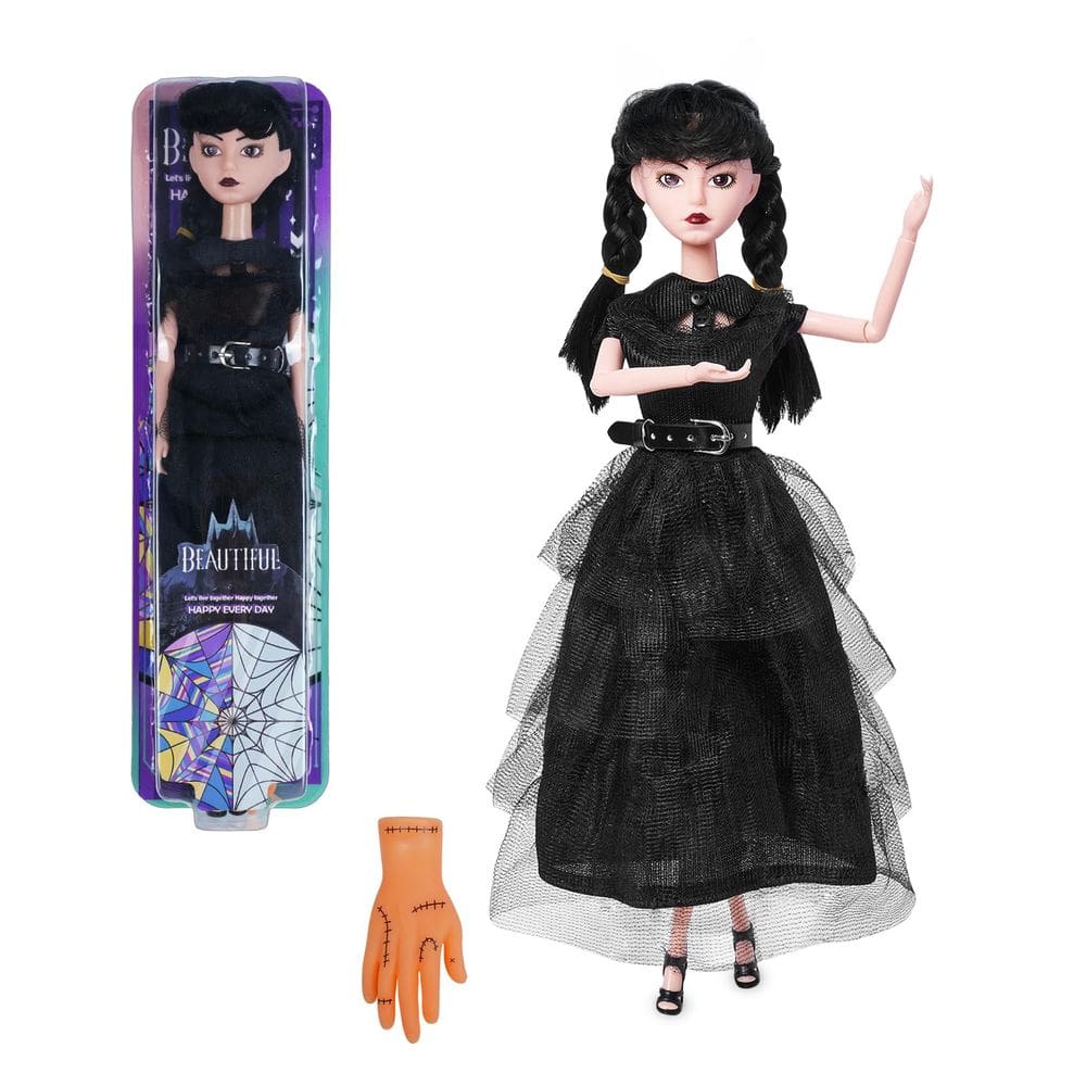 Boneca TTSUIMILESS Girls em caixa de presente com vestido preto de 29 cm com mão