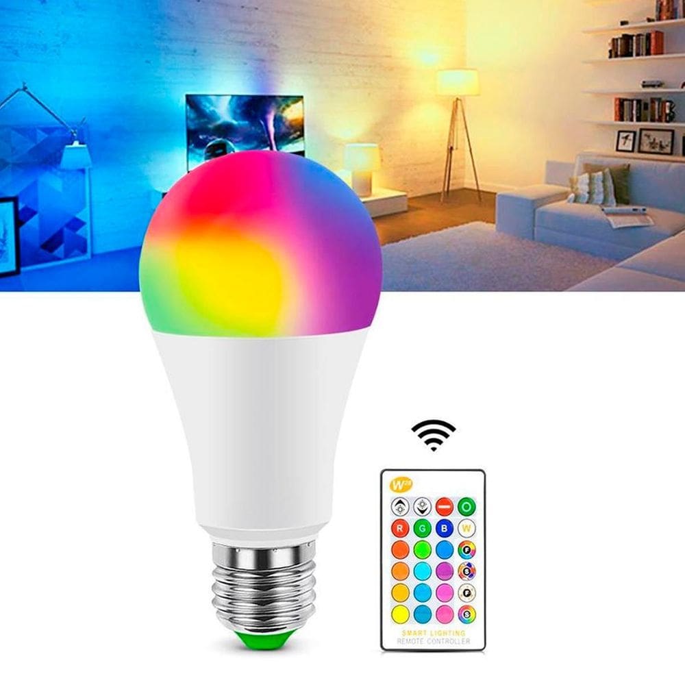 Lâmpada Rgb Inteligente Iluminação Com Controle E Cores