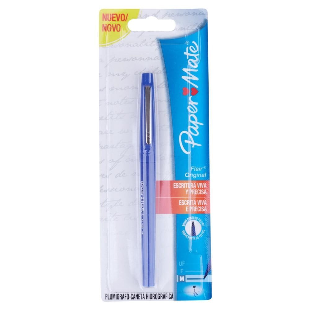Caneta Hidrográfica Flair Paper Azul