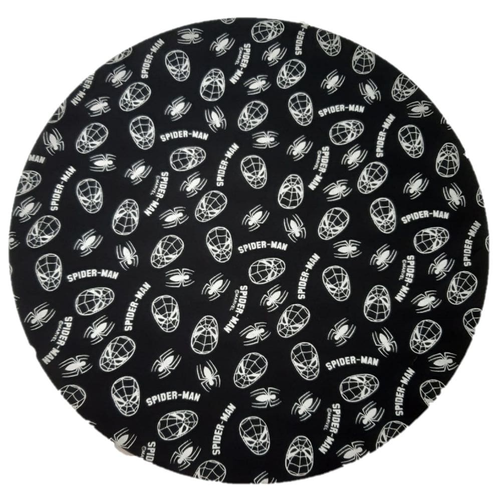 Capa De Sousplat Tricoline 100% Algodão 35cm Diametro Cor:Preto Homem Aranha