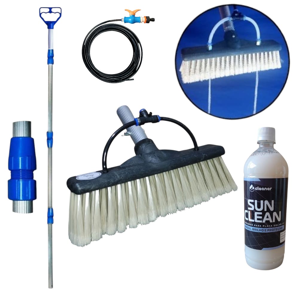 Vassoura Para Limpar Placas Solares Com 2 Jatos De Água