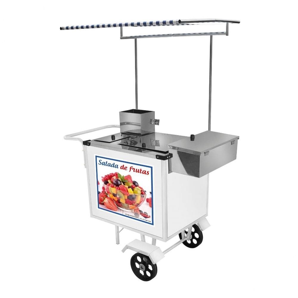 Carrinho de Salada de Frutas Luxo com Rodas Maciças e Toldo - Cefaz
