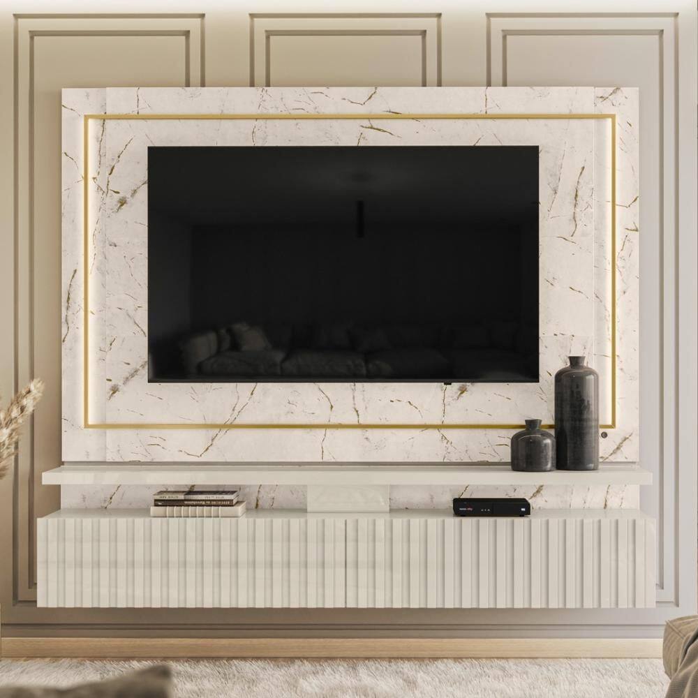 Painel Bancada Suspensa Com LED Tvs até 75 polegadas Gaia