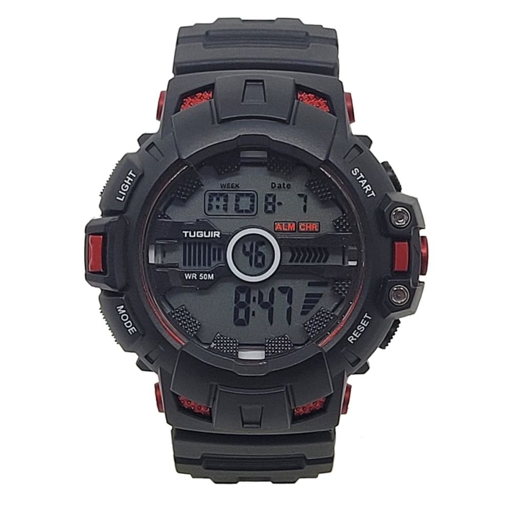 Relógio Masculino Relógio Tuguir Digital TG30411 Preto e Vermelho