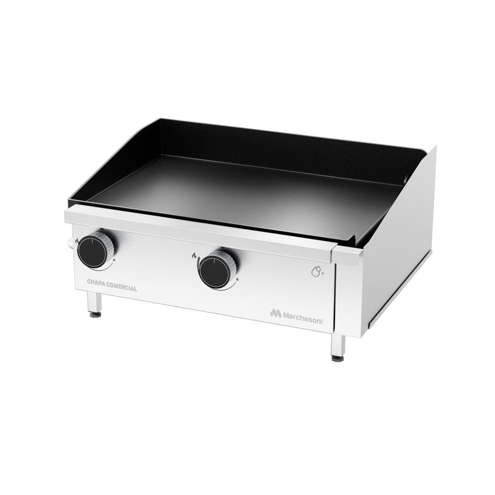 Chapa para Lanches a Gás Linha Comercial 60 x 40 cm 2 Queimadores Marchesoni