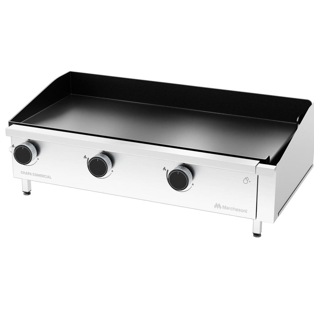 Chapa para Lanches a Gás Linha Comercial 80 x 40 cm 3 Queimadores Marchesoni
