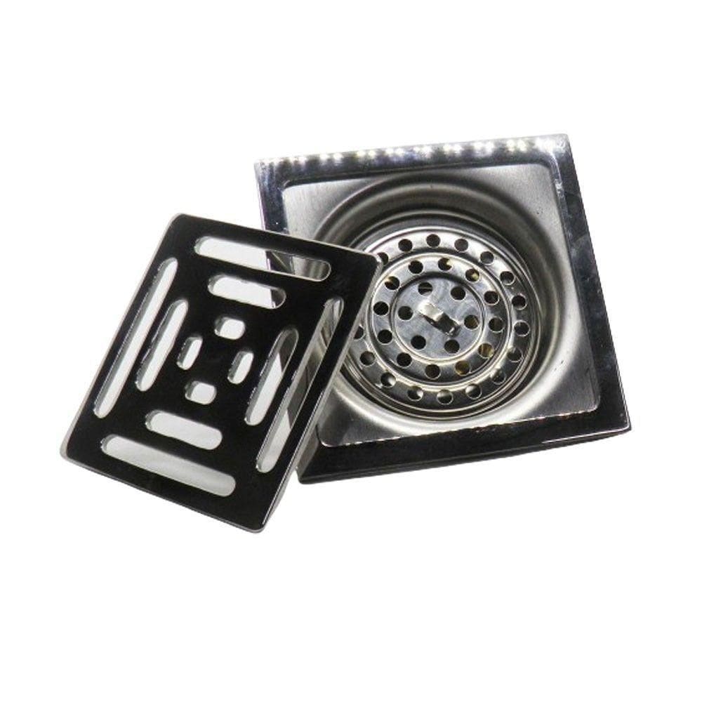 Kit 5 Ralos Inteligente 10x10 Anti Odor Insetos Aço Inox Banheiro Casa