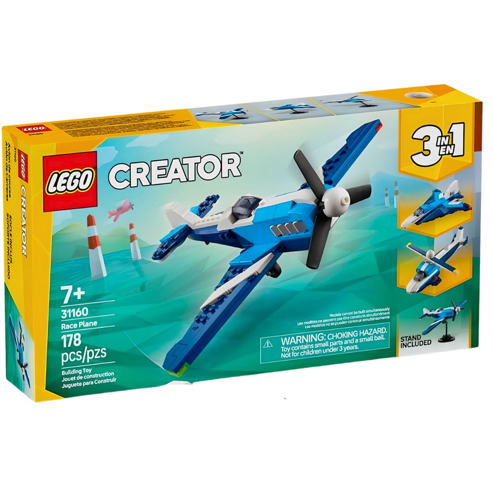 Lego Creator 3 em 1 Aeronave: Avião de Corrida 31160
