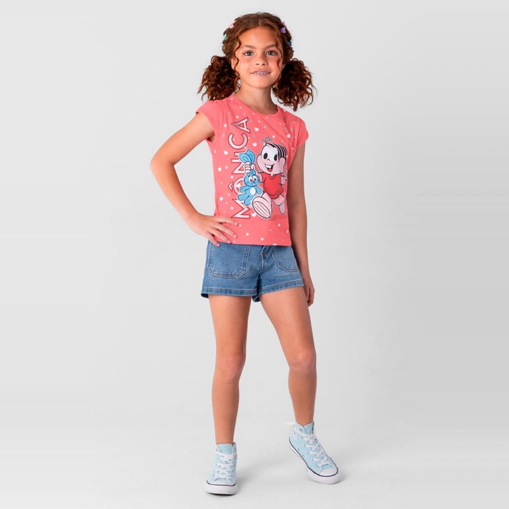Blusa infantil menina Turma da Mônica Brandili