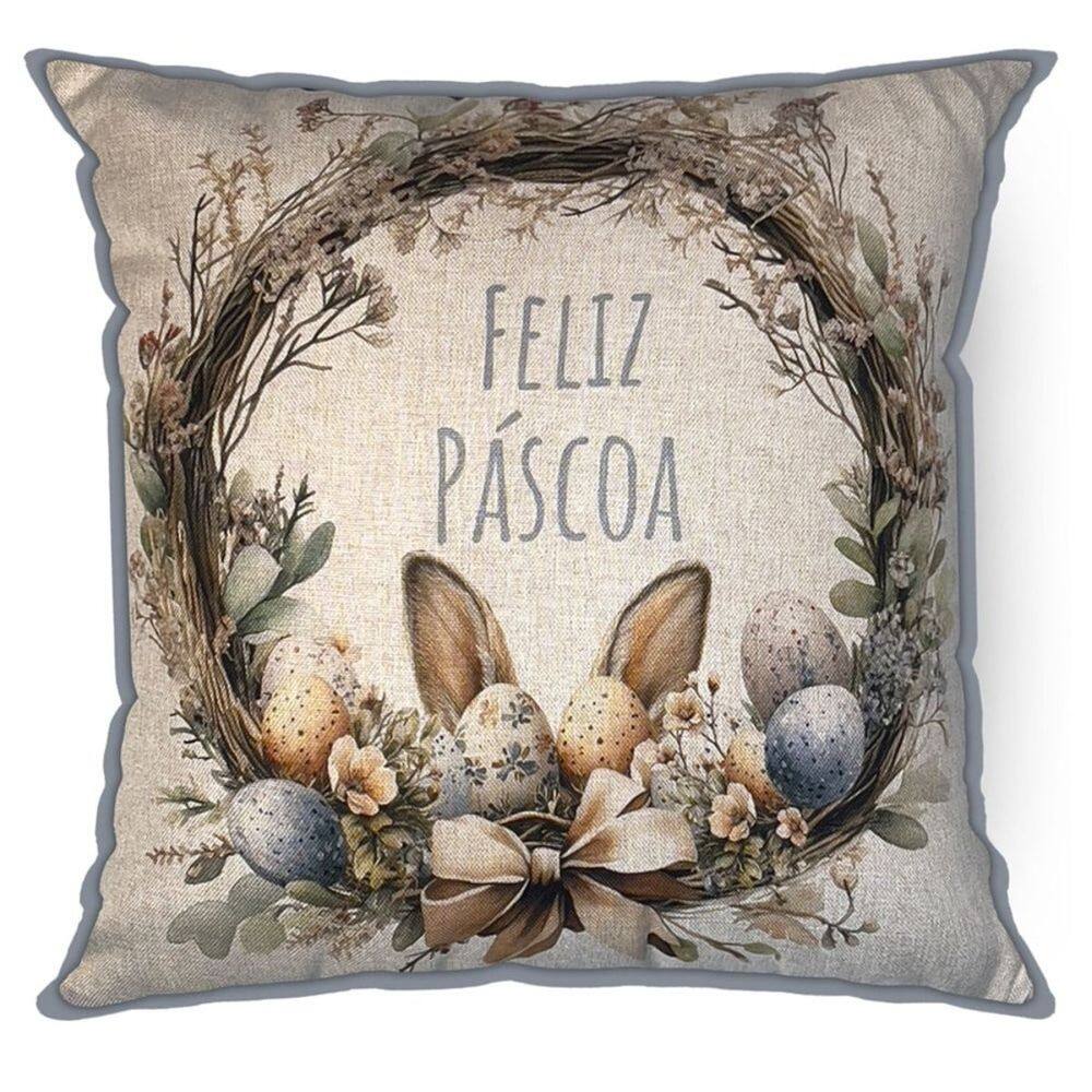 Almofada Raizes Do Ninho Feliz Páscoa 499145 43x43cm