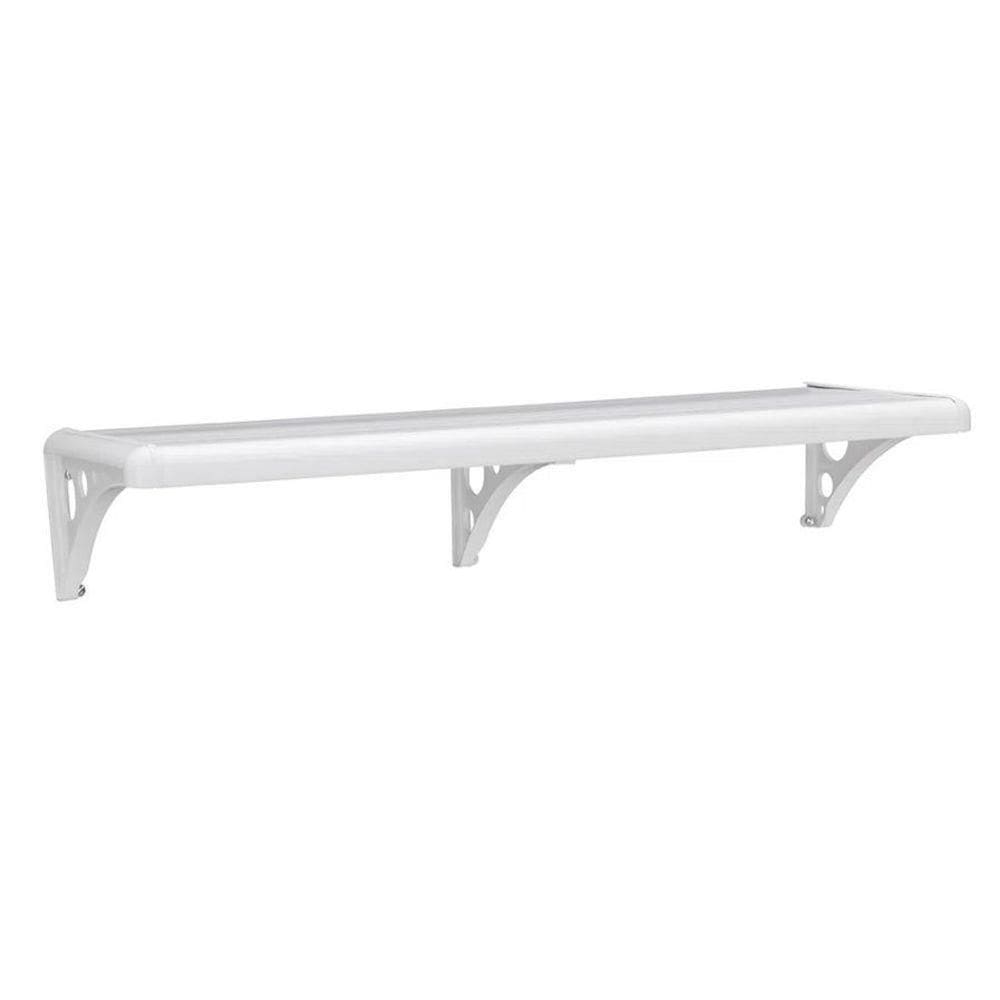 Prateleira Plástica Astra Com Suporte - 83x30cm - Branco