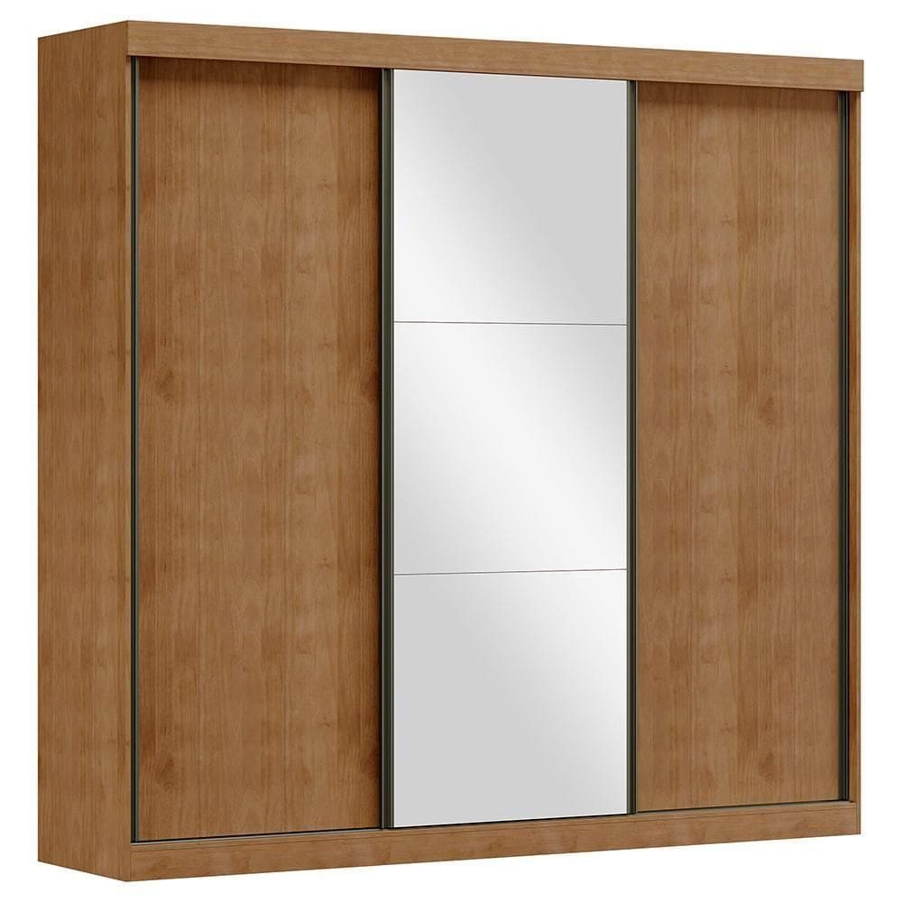 Guarda Roupa 3 Portas Correr Espelho Madeira Maciça 229 Cm 1451 Freijó Milani Store