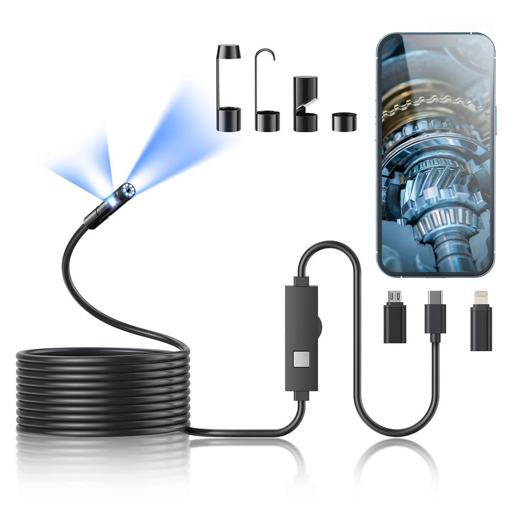 Câmera endoscópica Kinpthy 1920P HD com 8 luzes LED IP67 5m