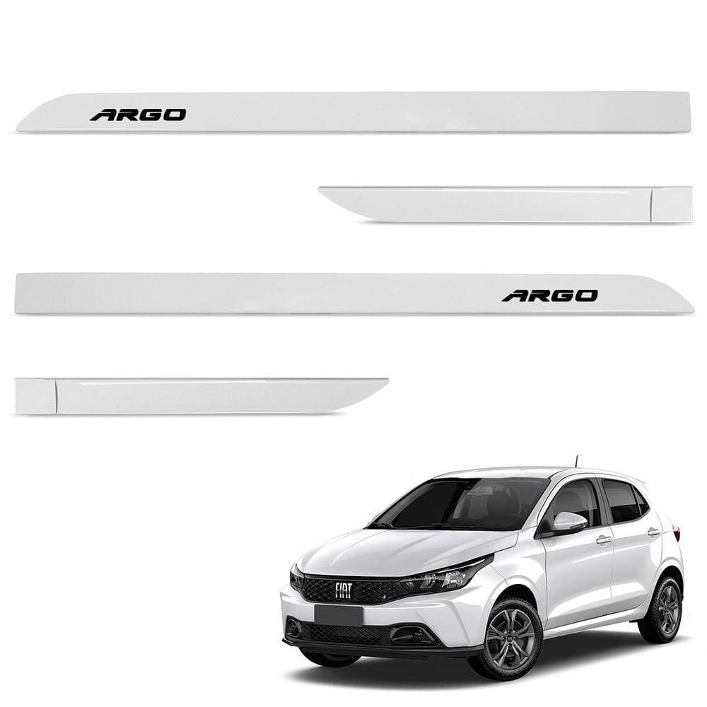Jogo De Friso Lateral Argo 2017 A 2024 Branco Banchisa