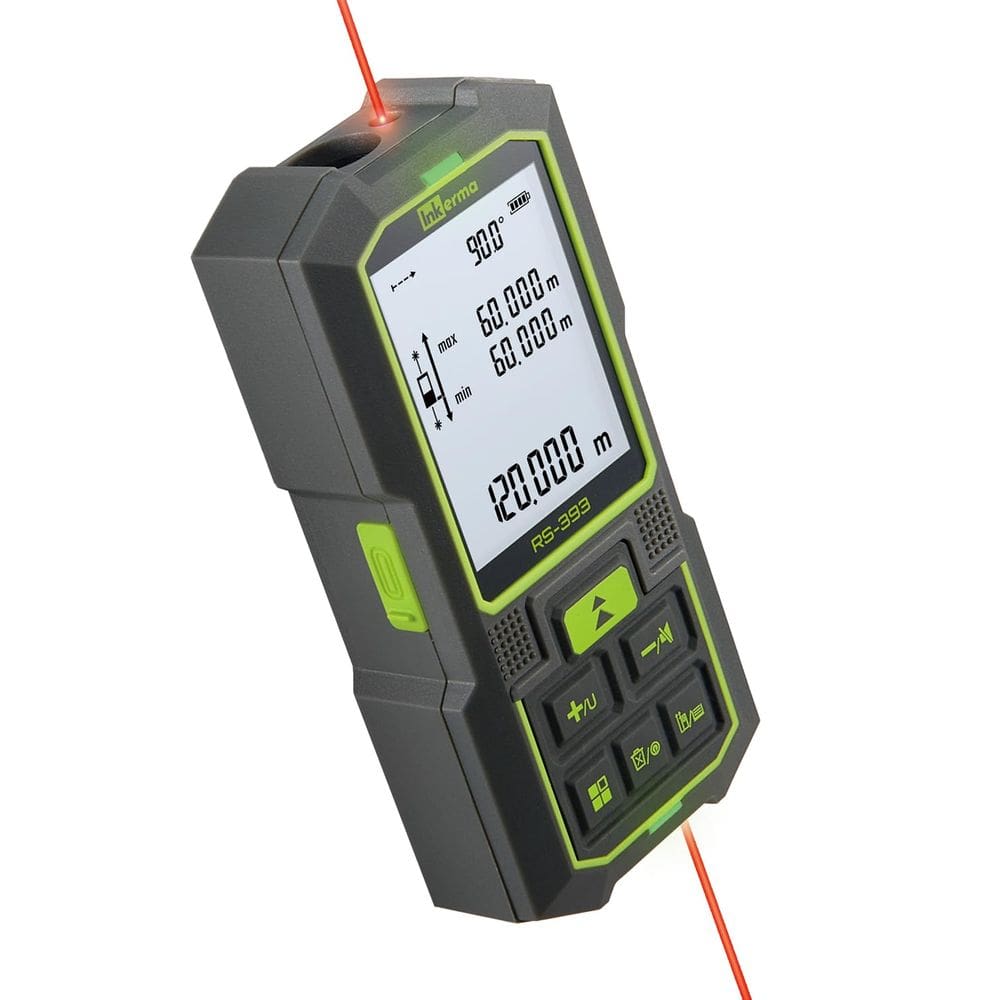 Medidor de distância a laser Inkerma Dual Laser 120m com sensor de ângulo