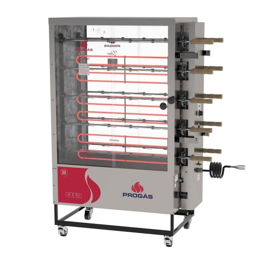 Forno Assador Rotativo Elétrico Progás 380V PR-6100E DUO 10 ESPETOS A Gás P45780