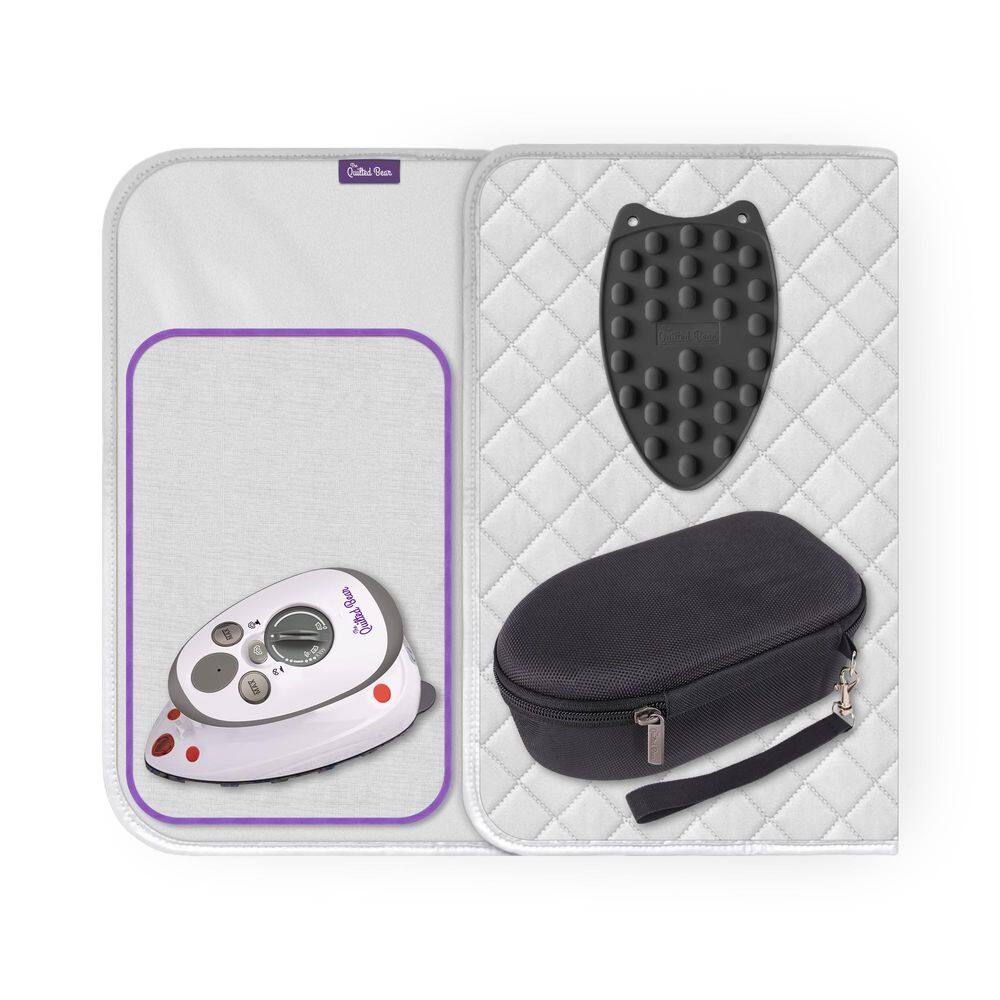 Ferro de viagem The Quilted Bear Mini Iron com Rest & Mat Black