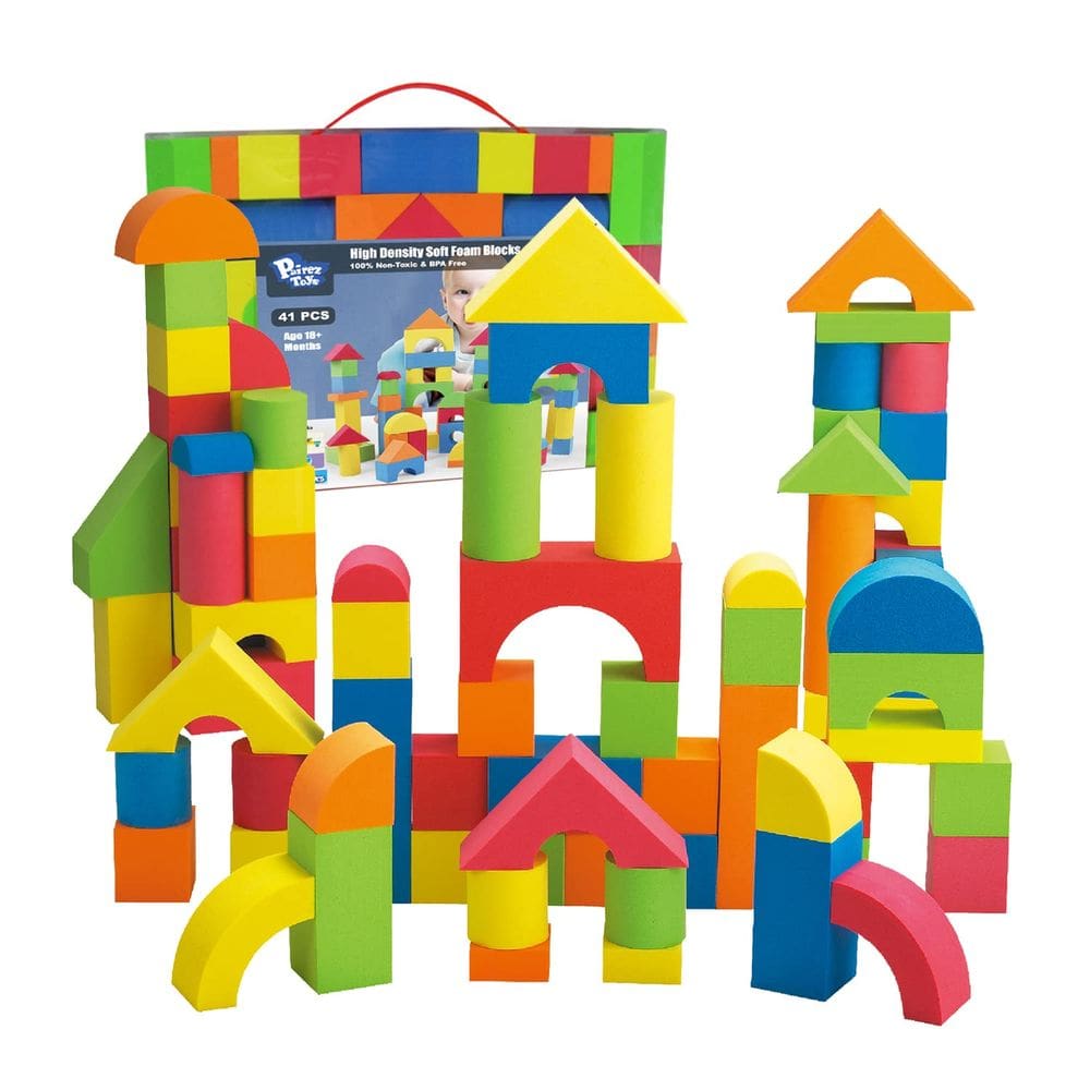 Blocos de construção de espuma Pairez Toys para crianças maiores de 18 meses 41 unidades