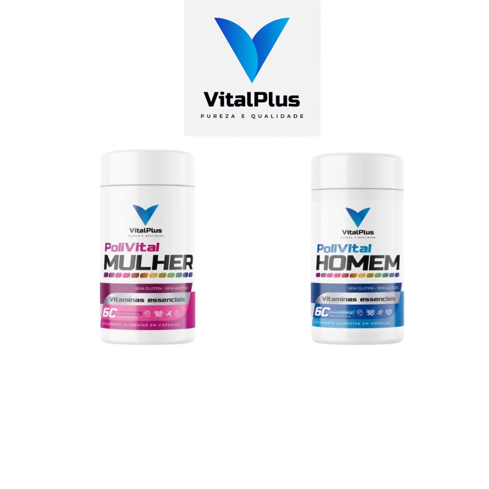 Vitalplus Premium Polivitamínicos KIT Homem + Mulher - 60 Cápsulas por frasco