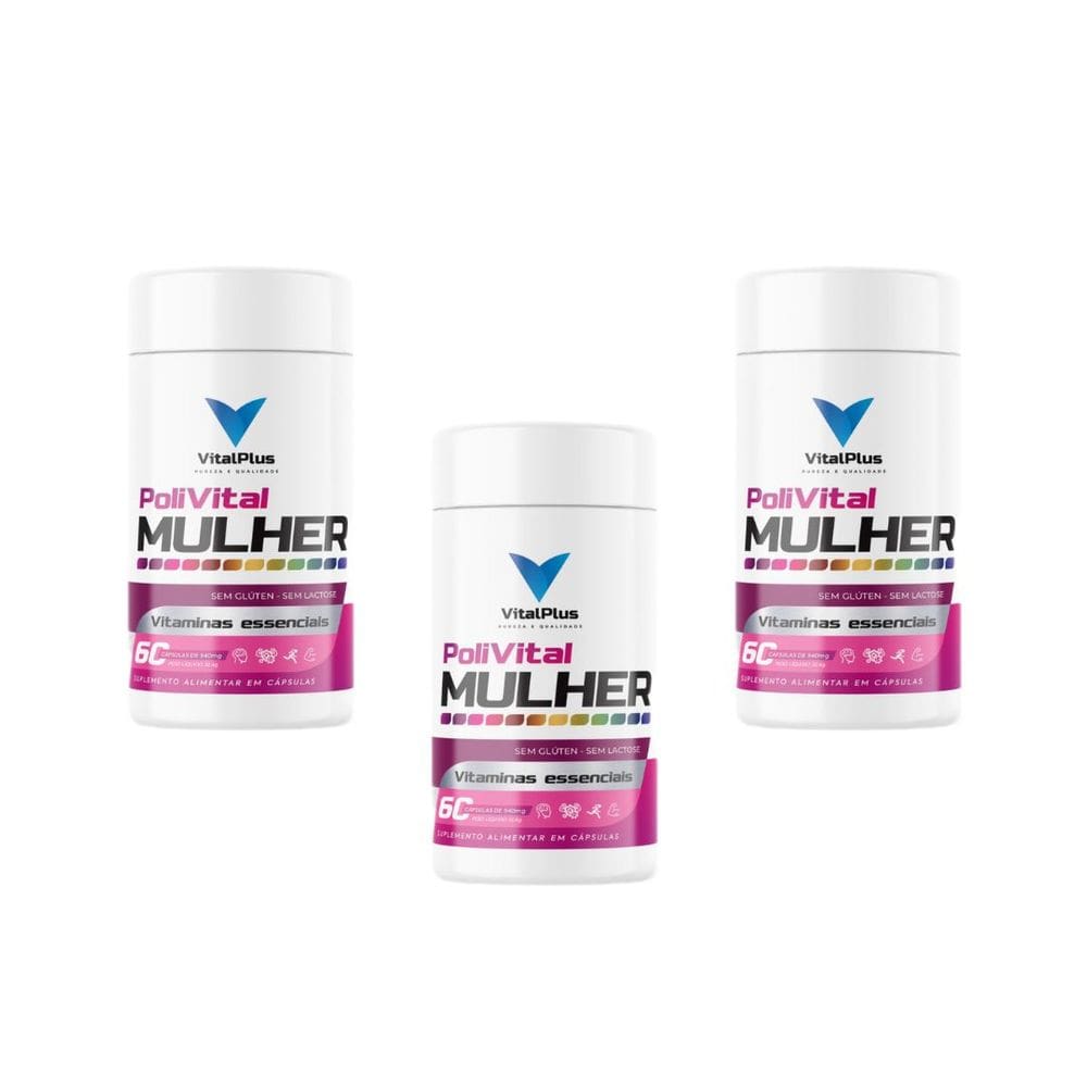 Vitalplus Premium Polivitamínicos Mulher - KIT 3 UNIDADES - 180 Cápsulas