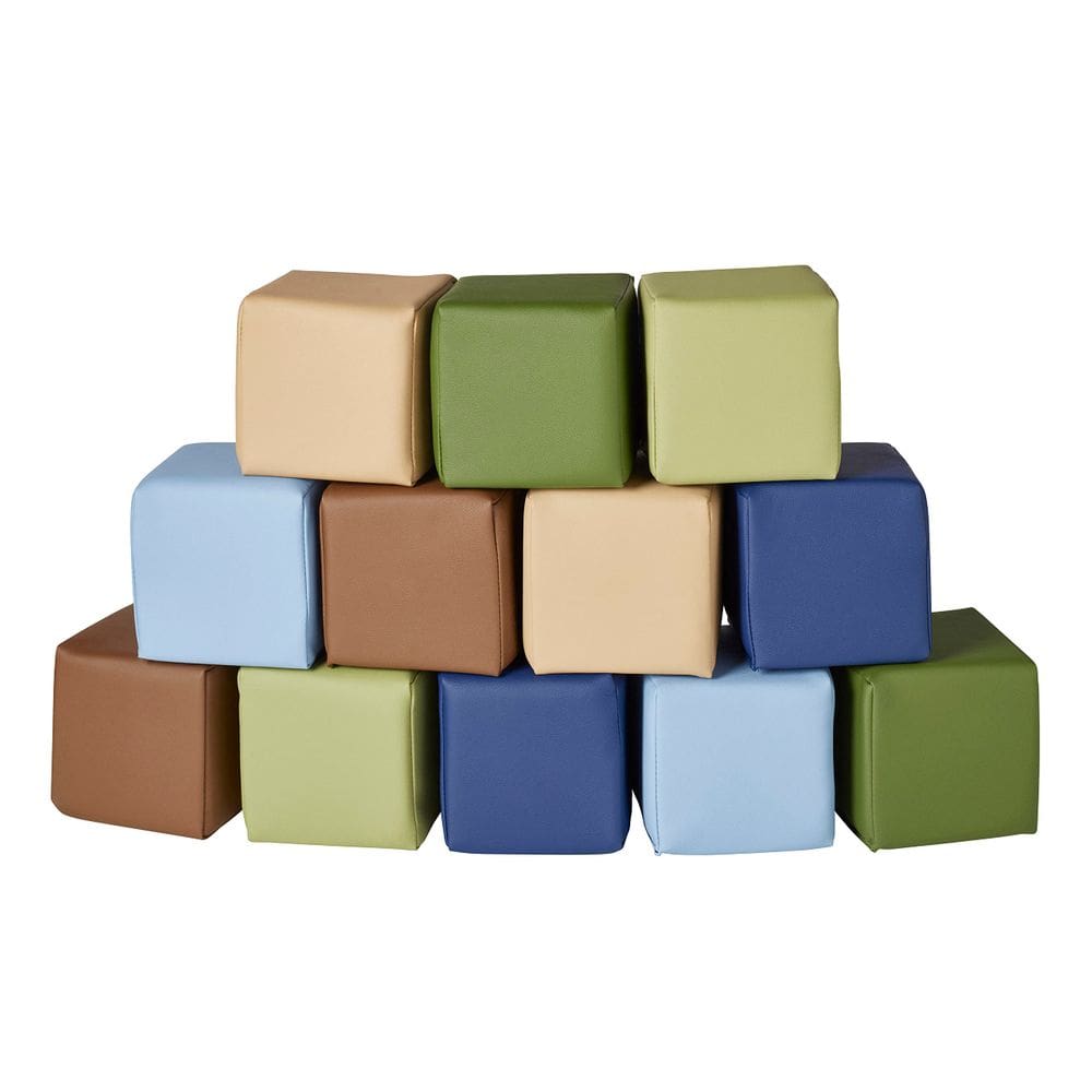 Blocos de construção ECR4Kids SoftZone Patchwork Toddler de 12 peças
