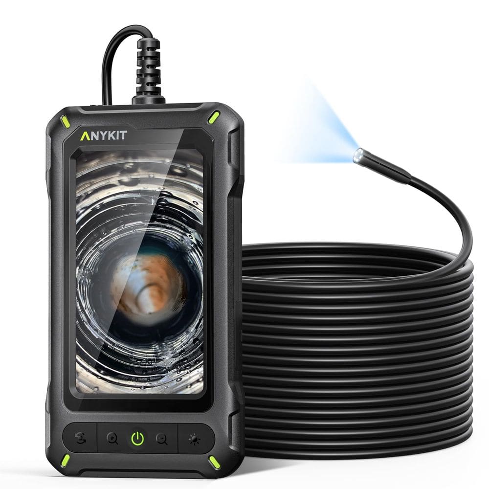 Câmera de endoscópio industrial Anykit Borescope 10m com luz