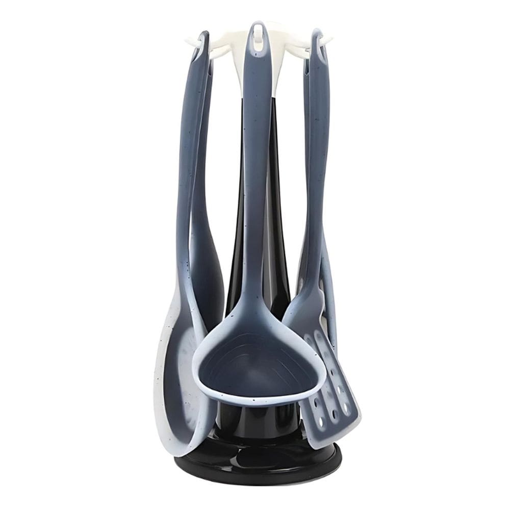 Conjunto 7 Peças Silicone Preto Utensílios Duráveis