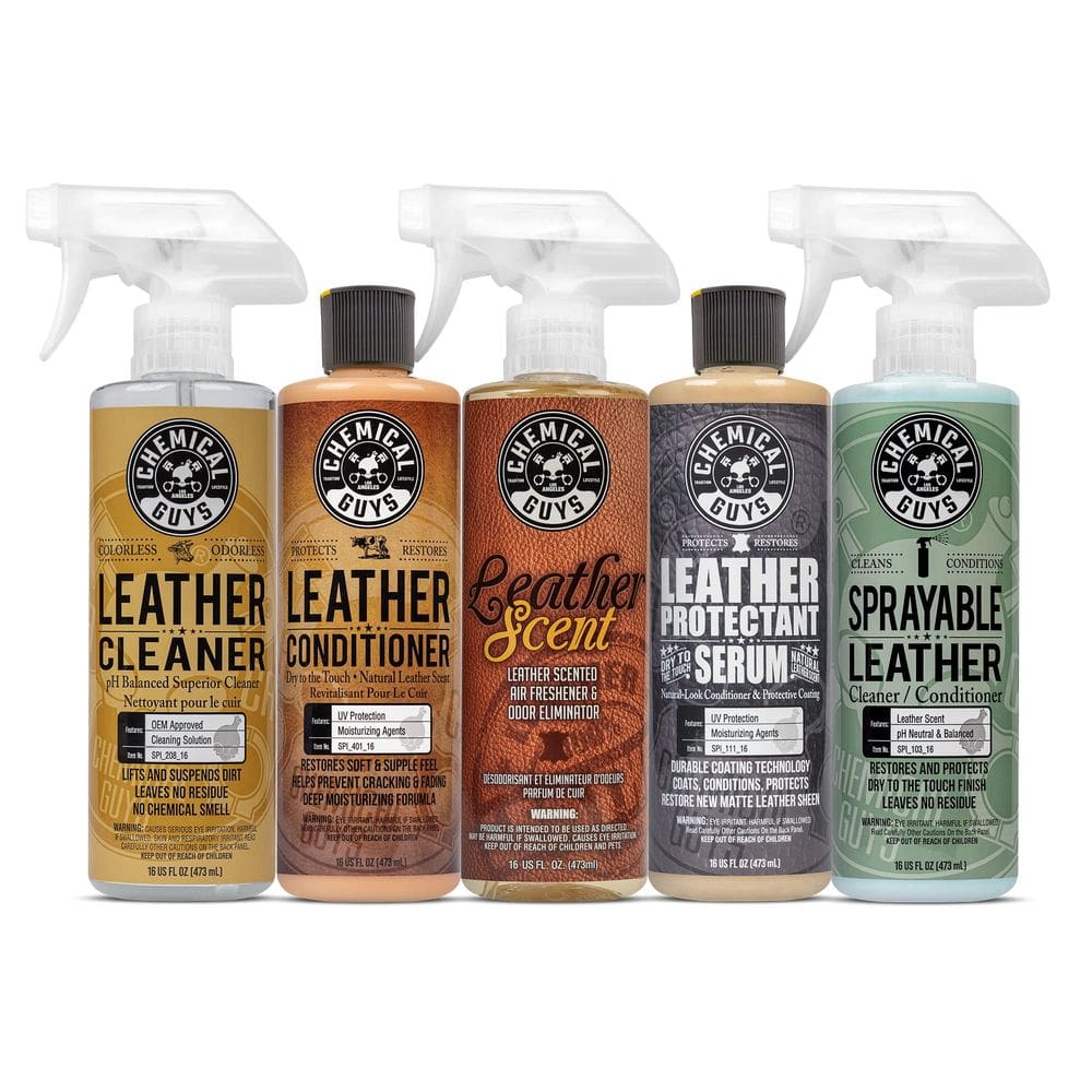 Kit de tratamento de couro Chemical Guys HOL_113 para carro e casa preto