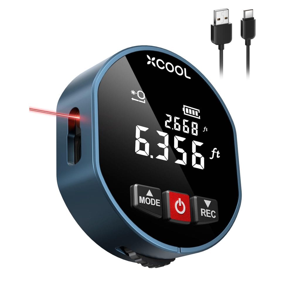 Fita métrica digital rolante 2 em 1 XCOOL 98 pés a laser e 328 pés