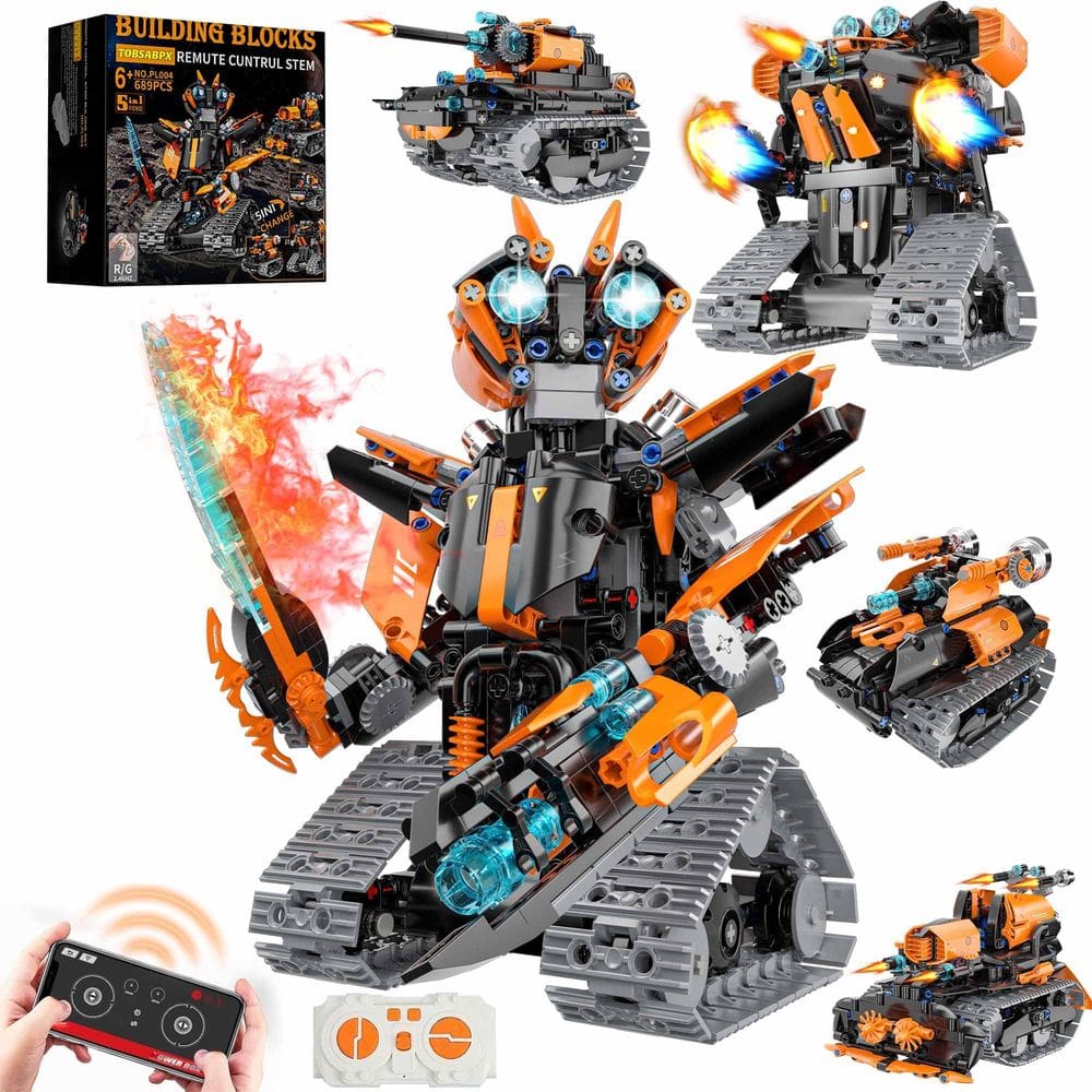 Brinquedos de construção STEM TOBSABPX Kit de construção de robôs 5 em 1 689 unidades