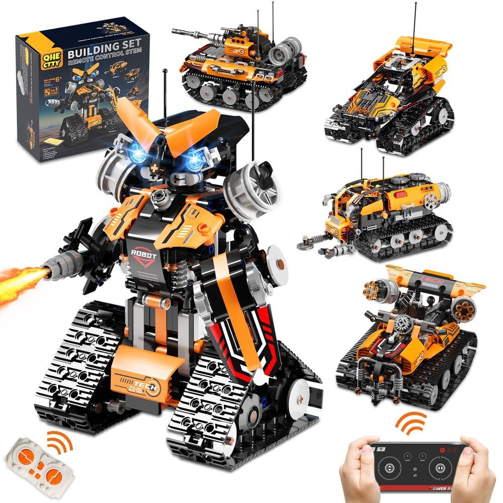 Brinquedo de construção QHECTTY STEM Robot Car Tank 600 unidades para crianças de 6 a 12 anos