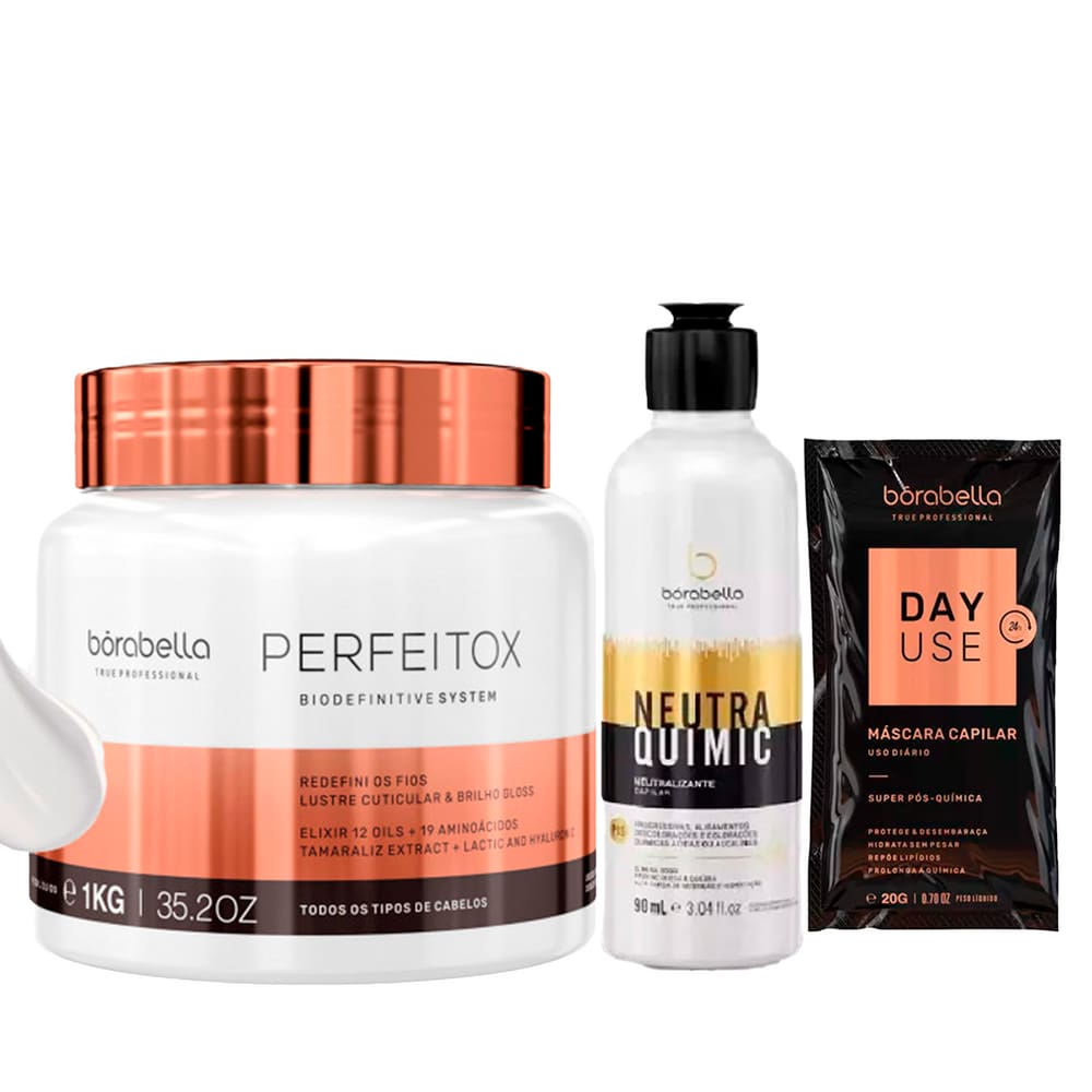 Bórabella Perfeitox Nutrição 12Oils 1Kg e NeutraQuimic 90ml