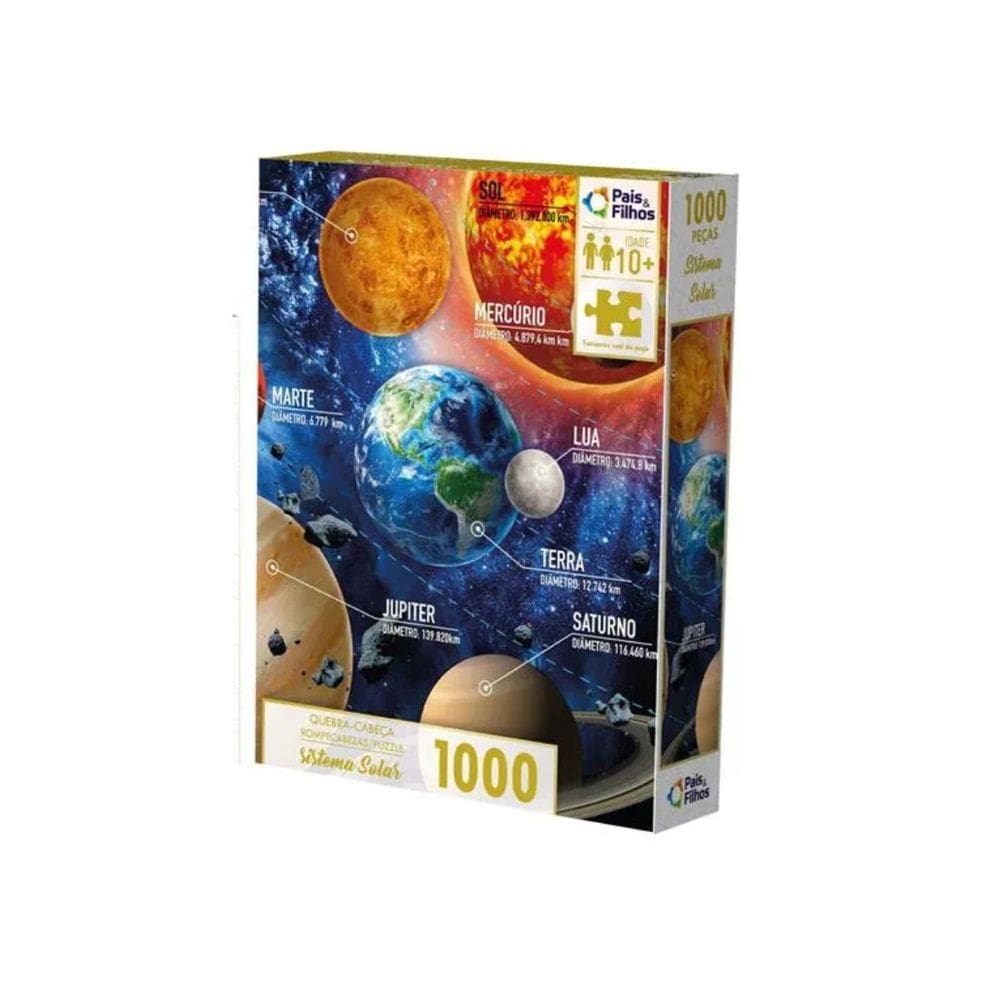 Quebra Cabeça Sistema Solar Galáxia 1000 Peças +10 Anos Pais e Filhos