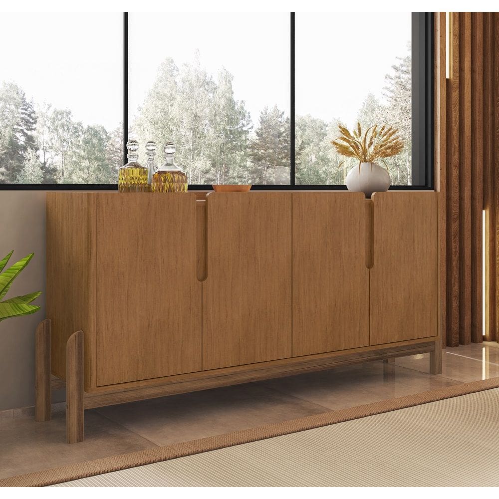 Aparador Buffet Sala Lizz 170cm Marrom