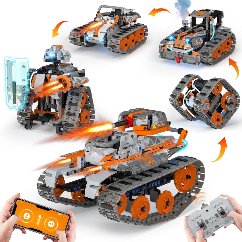 STEM Building Toys QHECTTY 5 em 1 com controle remoto e APP